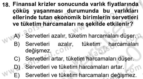 Para Politikası Dersi 2021 - 2022 Yılı (Final) Dönem Sonu Sınav Soruları 18. Soru