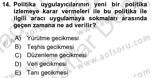Para Politikası Dersi 2023 - 2024 Yılı (Final) Dönem Sonu Sınav Soruları 14. Soru