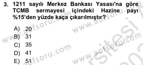 Para Politikası Dersi 2023 - 2024 Yılı (Final) Dönem Sonu Sınav Soruları 3. Soru