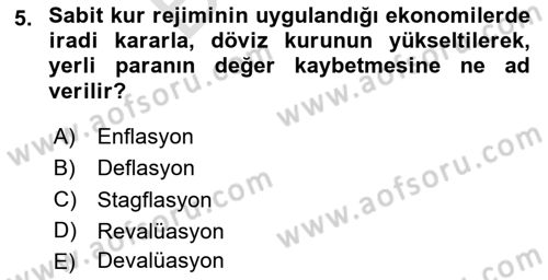 Para Politikası Dersi 2023 - 2024 Yılı (Final) Dönem Sonu Sınav Soruları 5. Soru