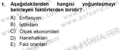 Sanayi Ekonomisi Dersi 2012 - 2013 Yılı (Vize) Ara Sınav Soruları 1. Soru