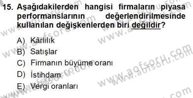 Sanayi Ekonomisi Dersi 2012 - 2013 Yılı (Vize) Ara Sınav Soruları 15. Soru