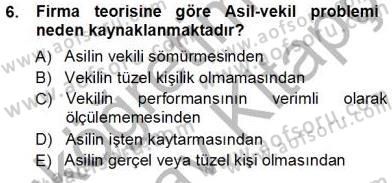 Sanayi Ekonomisi Dersi 2012 - 2013 Yılı (Vize) Ara Sınav Soruları 6. Soru