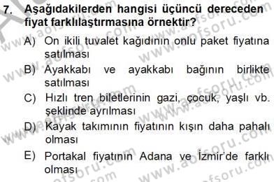 Sanayi Ekonomisi Dersi 2012 - 2013 Yılı (Vize) Ara Sınav Soruları 7. Soru