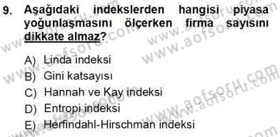 Sanayi Ekonomisi Dersi 2012 - 2013 Yılı (Vize) Ara Sınav Soruları 9. Soru