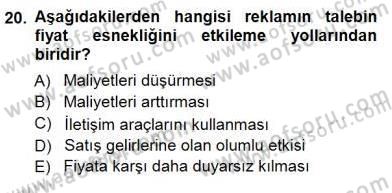 Sanayi Ekonomisi Dersi 2012 - 2013 Yılı (Final) Dönem Sonu Sınav Soruları 20. Soru
