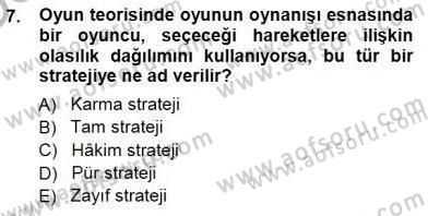 Sanayi Ekonomisi Dersi 2012 - 2013 Yılı (Final) Dönem Sonu Sınav Soruları 7. Soru