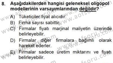 Sanayi Ekonomisi Dersi 2012 - 2013 Yılı (Final) Dönem Sonu Sınav Soruları 8. Soru