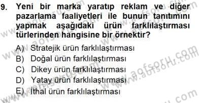 Sanayi Ekonomisi Dersi 2012 - 2013 Yılı (Final) Dönem Sonu Sınav Soruları 9. Soru