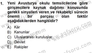 Sanayi Ekonomisi Dersi 2013 - 2014 Yılı (Vize) Ara Sınav Soruları 1. Soru