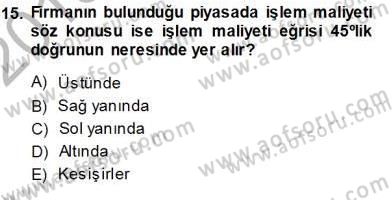 Sanayi Ekonomisi Dersi 2013 - 2014 Yılı (Vize) Ara Sınav Soruları 15. Soru
