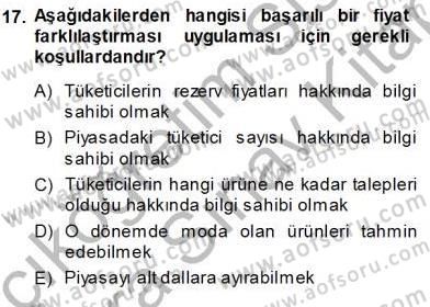 Sanayi Ekonomisi Dersi 2013 - 2014 Yılı (Vize) Ara Sınav Soruları 17. Soru