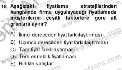 Sanayi Ekonomisi Dersi 2013 - 2014 Yılı (Vize) Ara Sınav Soruları 18. Soru