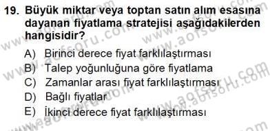 Sanayi Ekonomisi Dersi 2013 - 2014 Yılı (Vize) Ara Sınav Soruları 19. Soru