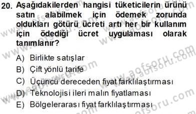 Sanayi Ekonomisi Dersi 2013 - 2014 Yılı (Vize) Ara Sınav Soruları 20. Soru