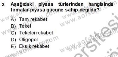 Sanayi Ekonomisi Dersi 2013 - 2014 Yılı (Vize) Ara Sınav Soruları 3. Soru