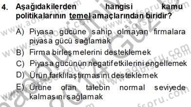 Sanayi Ekonomisi Dersi 2013 - 2014 Yılı (Vize) Ara Sınav Soruları 4. Soru