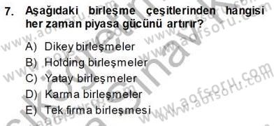Sanayi Ekonomisi Dersi 2013 - 2014 Yılı (Vize) Ara Sınav Soruları 7. Soru