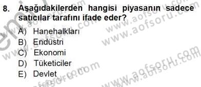 Sanayi Ekonomisi Dersi 2013 - 2014 Yılı (Vize) Ara Sınav Soruları 8. Soru