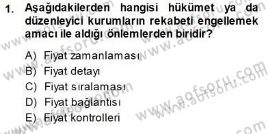 Sanayi Ekonomisi Dersi 2013 - 2014 Yılı (Final) Dönem Sonu Sınav Soruları 1. Soru