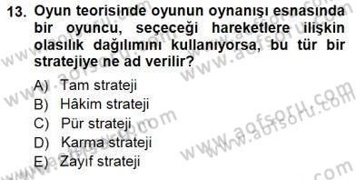 Sanayi Ekonomisi Dersi 2013 - 2014 Yılı (Final) Dönem Sonu Sınav Soruları 13. Soru