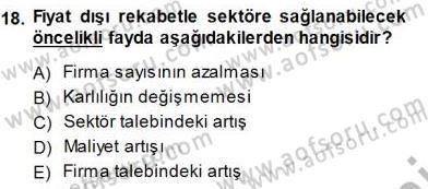 Sanayi Ekonomisi Dersi 2013 - 2014 Yılı (Final) Dönem Sonu Sınav Soruları 18. Soru
