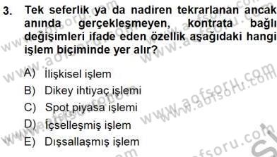 Sanayi Ekonomisi Dersi 2013 - 2014 Yılı (Final) Dönem Sonu Sınav Soruları 3. Soru