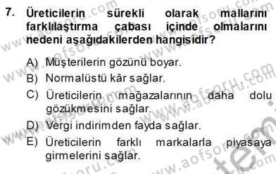 Sanayi Ekonomisi Dersi 2013 - 2014 Yılı (Final) Dönem Sonu Sınav Soruları 7. Soru