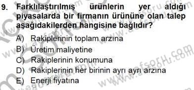 Sanayi Ekonomisi Dersi 2013 - 2014 Yılı (Final) Dönem Sonu Sınav Soruları 9. Soru