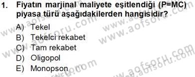 Sanayi Ekonomisi Dersi 2013 - 2014 Yılı Tek Ders Sınav Soruları 1. Soru