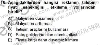 Sanayi Ekonomisi Dersi 2013 - 2014 Yılı Tek Ders Sınav Soruları 18. Soru