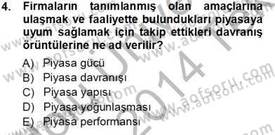 Sanayi Ekonomisi Dersi 2013 - 2014 Yılı Tek Ders Sınav Soruları 4. Soru