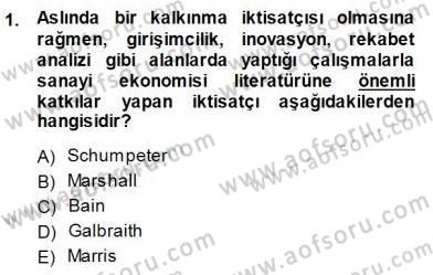 Sanayi Ekonomisi Dersi 2014 - 2015 Yılı (Vize) Ara Sınav Soruları 1. Soru