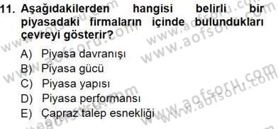 Sanayi Ekonomisi Dersi 2014 - 2015 Yılı (Vize) Ara Sınav Soruları 11. Soru
