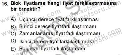 Sanayi Ekonomisi Dersi 2014 - 2015 Yılı (Vize) Ara Sınav Soruları 16. Soru