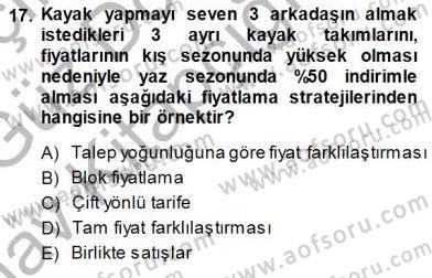 Sanayi Ekonomisi Dersi 2014 - 2015 Yılı (Vize) Ara Sınav Soruları 17. Soru