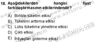 Sanayi Ekonomisi Dersi 2014 - 2015 Yılı (Vize) Ara Sınav Soruları 18. Soru