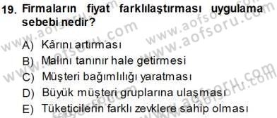 Sanayi Ekonomisi Dersi 2014 - 2015 Yılı (Vize) Ara Sınav Soruları 19. Soru