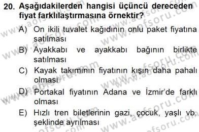 Sanayi Ekonomisi Dersi 2014 - 2015 Yılı (Vize) Ara Sınav Soruları 20. Soru