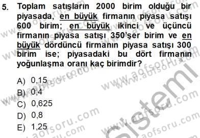 Sanayi Ekonomisi Dersi 2014 - 2015 Yılı (Vize) Ara Sınav Soruları 5. Soru