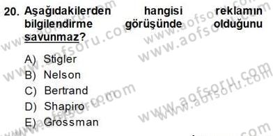 Sanayi Ekonomisi Dersi 2014 - 2015 Yılı (Final) Dönem Sonu Sınav Soruları 20. Soru