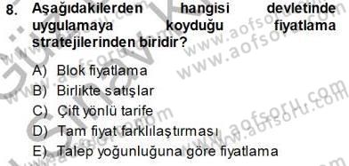 Sanayi Ekonomisi Dersi 2014 - 2015 Yılı (Final) Dönem Sonu Sınav Soruları 8. Soru