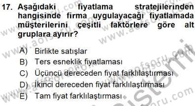 Sanayi Ekonomisi Dersi 2015 - 2016 Yılı (Vize) Ara Sınav Soruları 17. Soru