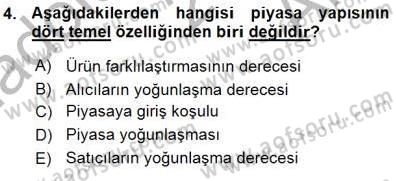 Sanayi Ekonomisi Dersi 2015 - 2016 Yılı (Vize) Ara Sınav Soruları 4. Soru