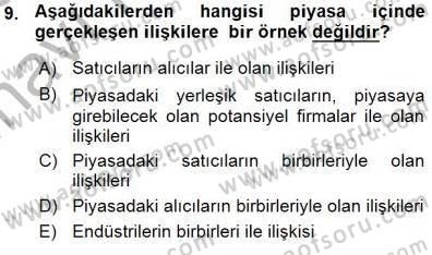 Sanayi Ekonomisi Dersi 2015 - 2016 Yılı (Vize) Ara Sınav Soruları 9. Soru