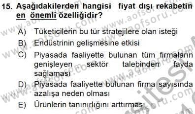 Sanayi Ekonomisi Dersi 2015 - 2016 Yılı (Final) Dönem Sonu Sınav Soruları 15. Soru