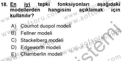 Sanayi Ekonomisi Dersi 2015 - 2016 Yılı (Final) Dönem Sonu Sınav Soruları 18. Soru