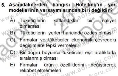 Sanayi Ekonomisi Dersi 2015 - 2016 Yılı (Final) Dönem Sonu Sınav Soruları 5. Soru