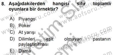 Sanayi Ekonomisi Dersi 2015 - 2016 Yılı (Final) Dönem Sonu Sınav Soruları 8. Soru