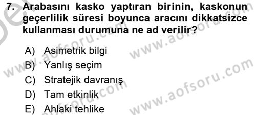 Sanayi Ekonomisi Dersi 2016 - 2017 Yılı 3 Ders Sınav Soruları 7. Soru